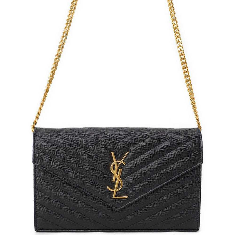 SAINT LAURENT Paris Monogram Chain Wallet
